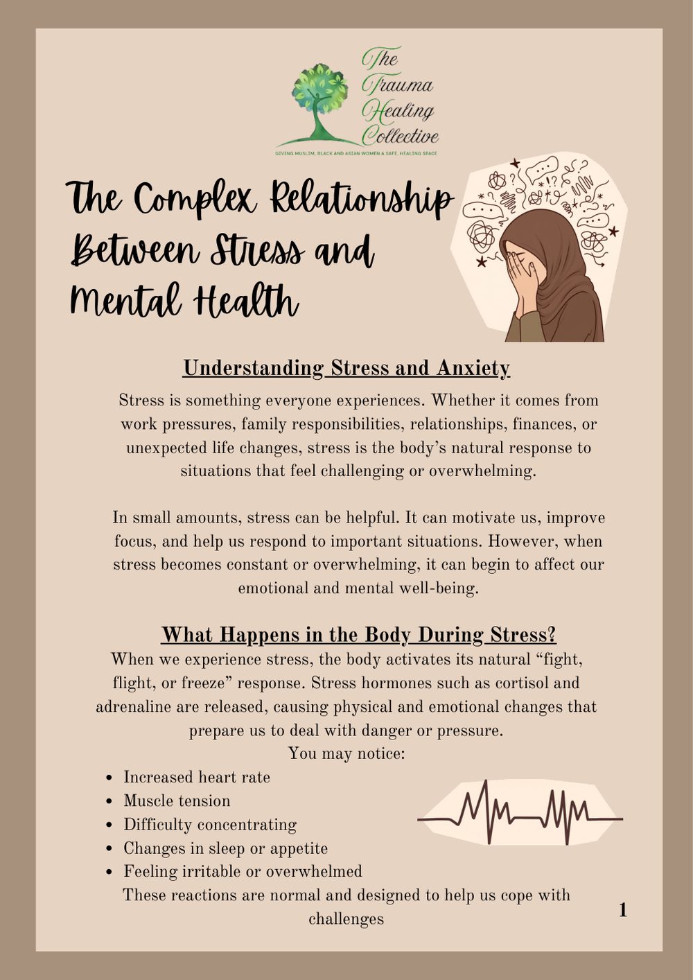 Leaflet page 1 of 4. The text is written out above.