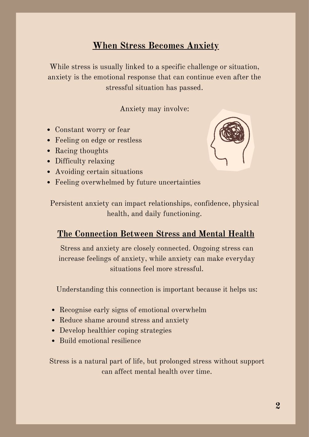 Leaflet page 2 of 4. The text is written out above.